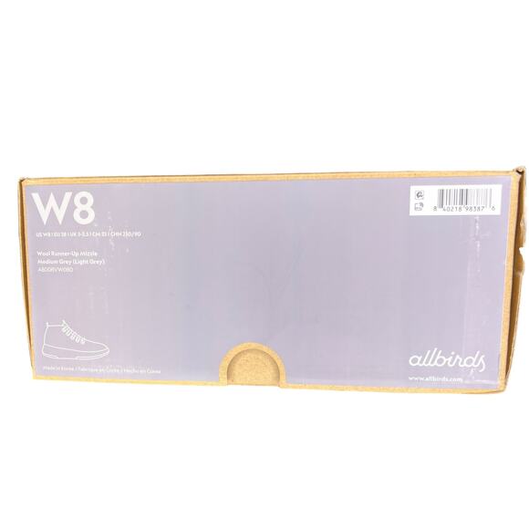 Allbirds (W8) Wool Runner-Up Mizzle Sneakers Weather-Resistant Lightweight Grey - Picture 12 of 13